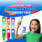 Playbees Liquid Motion Bubbler Pens Cool Pens For Kids (3 Pack) - Writes Like A Regular Pen - Colorful Liquid Timer Pens Great F