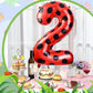 Lunmon 40 Inch Ladybug Large Number 2 Balloon 40 Inch Ladybug Balloon Birthday Decorations Supplies Black Red Polka Dots Ladybir