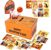 4Es Novelty Basketball Valentine Box with 32 Cards - DIY Basketball Valentines Box Kit, Valentines Card Box for Boys School, Va