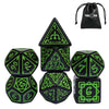 Poludie DND Dice Set -D&D Polyhedral Dice (7 Pcs) Druid Dice with Leather Dice Bag for Dungeons and Dragons Role Playing Dice Ga