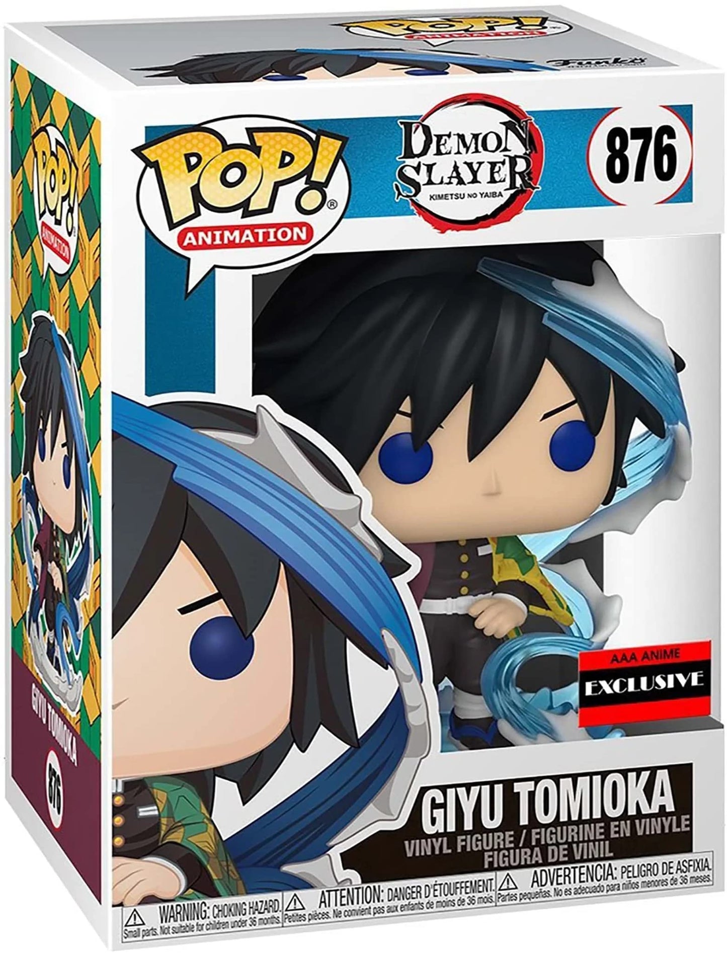 POP Demon Slayer - Giyu Tomioka Funko (AAA Anime limited availability) Vinyl Figure (Bundled with Compatible Box Protector Case)  Multicolor  3.75 inches