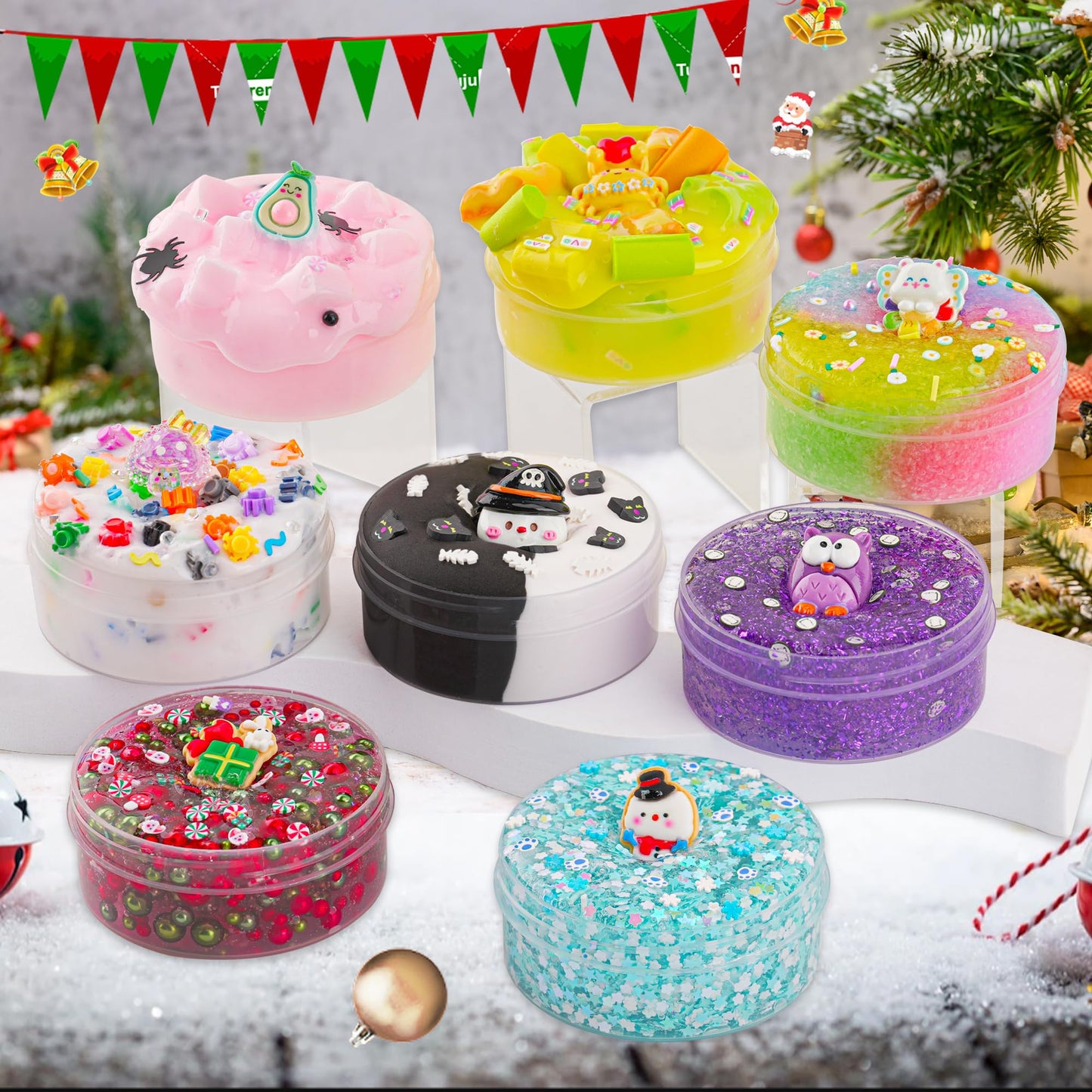 8 Pack Textures Slime Kit For Kids, Slime Variety Pack Different Textures, With Butter Slime, Snow Fizz Crunchy Slime & Jelly Cu