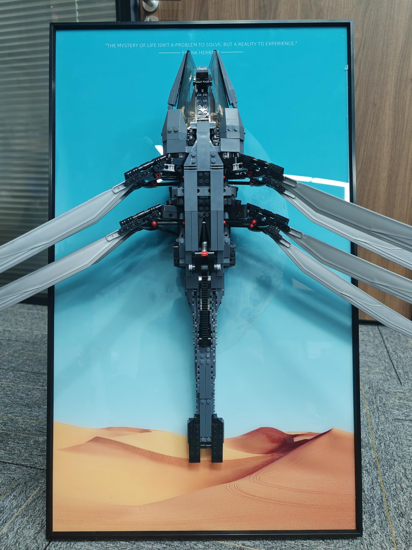 Wetceaom Display Wallboard For Lego Icons Dune Atreides Royal Ornithopter 10327, Gift Ideas For Lego Car Wall Mount Enthusiast,