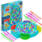 IPIDIPI TOYS Fishing Game for Kids - Light Up Magnetic Board with Music, 45 Fish, 8 Poles, Multicolor