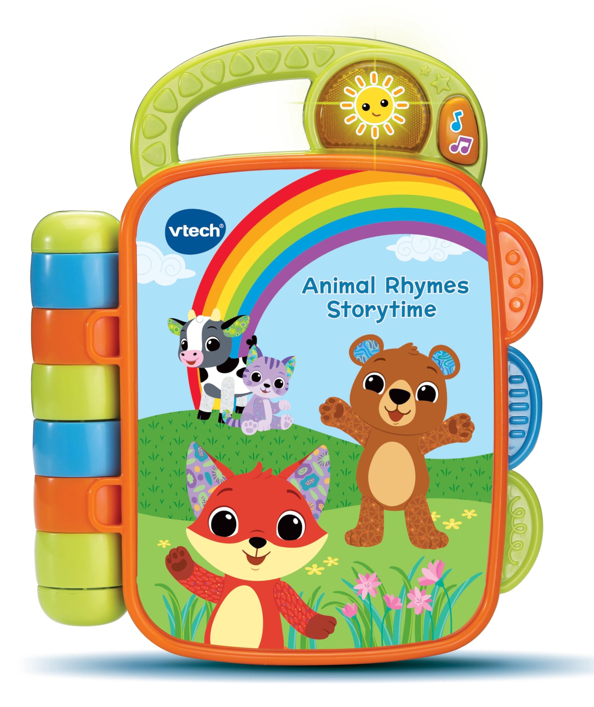 VTech Baby Animal Rhymes Storytime, Interactive Baby Book with 6 Wipe Clean Pages, Light-up Button, Songs & Melodies, Gift for B