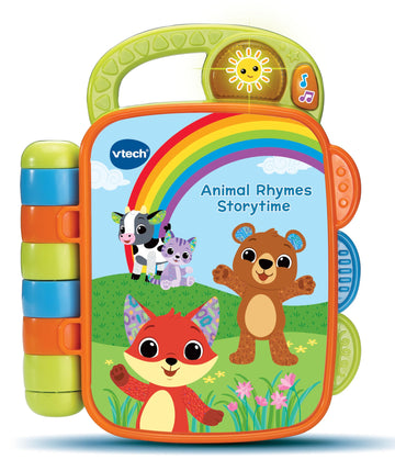 VTech Baby Animal Rhymes Storytime, Interactive Baby Book with 6 Wipe Clean Pages, Light-up Button, Songs & Melodies, Gift for B