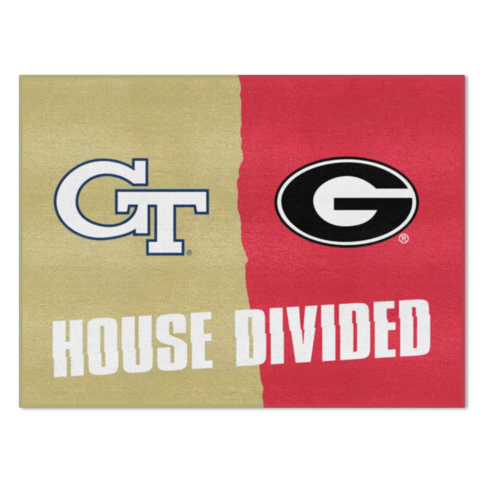 FANMATS 6001 Georgia Tech / Georgia House Divided Rug - 34 in. x 42.5 in.