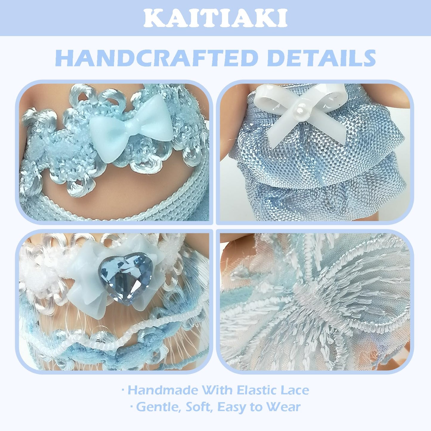 4 Sets Mini Doll Clothes for Sonny Angel  Tops and Skirts Fit for 3 Inch Collectible Dolls for mature-themed Collectors  Designed for Display and Decoration (Blueberry Fairy)