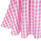 Gz-Laopaitou Princess Girl Dress Pink White Gingham Dress For Kids Princess Movie Clothes For Girls Princess Outfit 2T