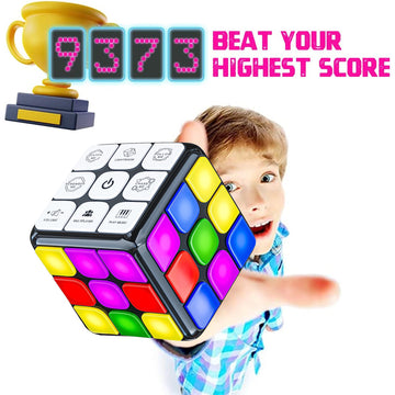 Skywin Puzzle Stem Memory Cube Game - 3 Pack Entertaining, Fun & Unique Flashing Memory Cube, Electronic Memory & Speed Game Development For Kids & Adults, Brain Hands And Eyes Coordination Game Cubes