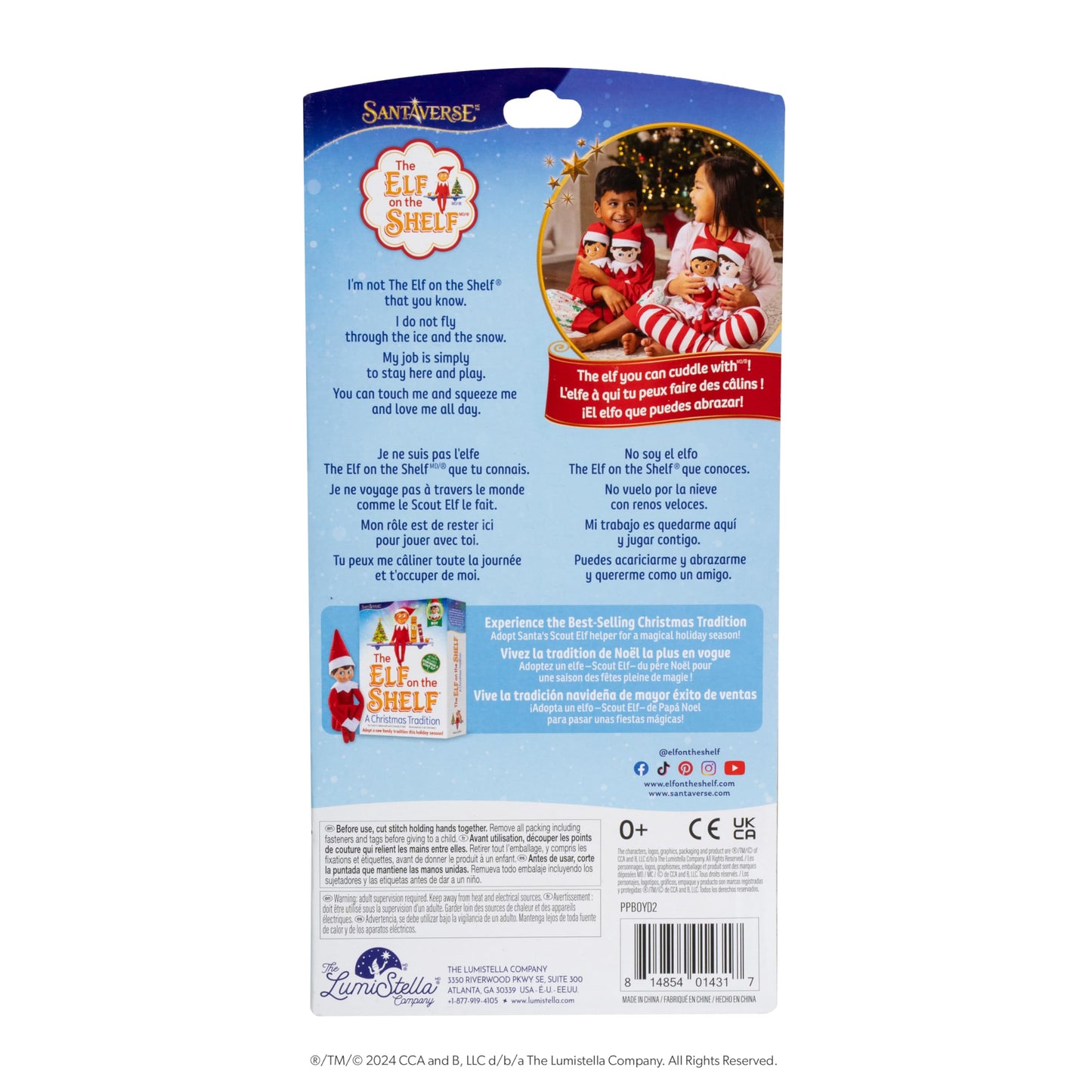 The Elf On The Shelf Plushee Pals - 17-Inch Scout Elf Plush Toys - Huggable And Lovable Stuffed Brown Eyed Boy Elf Plush