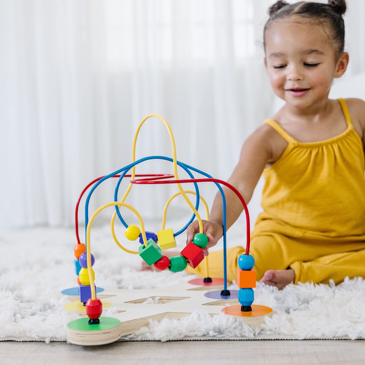 Melissa & Doug Classic Bead Maze Toy - Wooden Educational Toy for Toddlers Ages 3+, Multi-Color, Model 96066