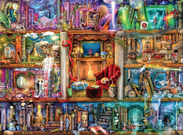 Buffalo Games 1000 Piece Jigsaw Puzzle - The Grand Fiction Library - Large Multicolor Cardboard - Model 12752