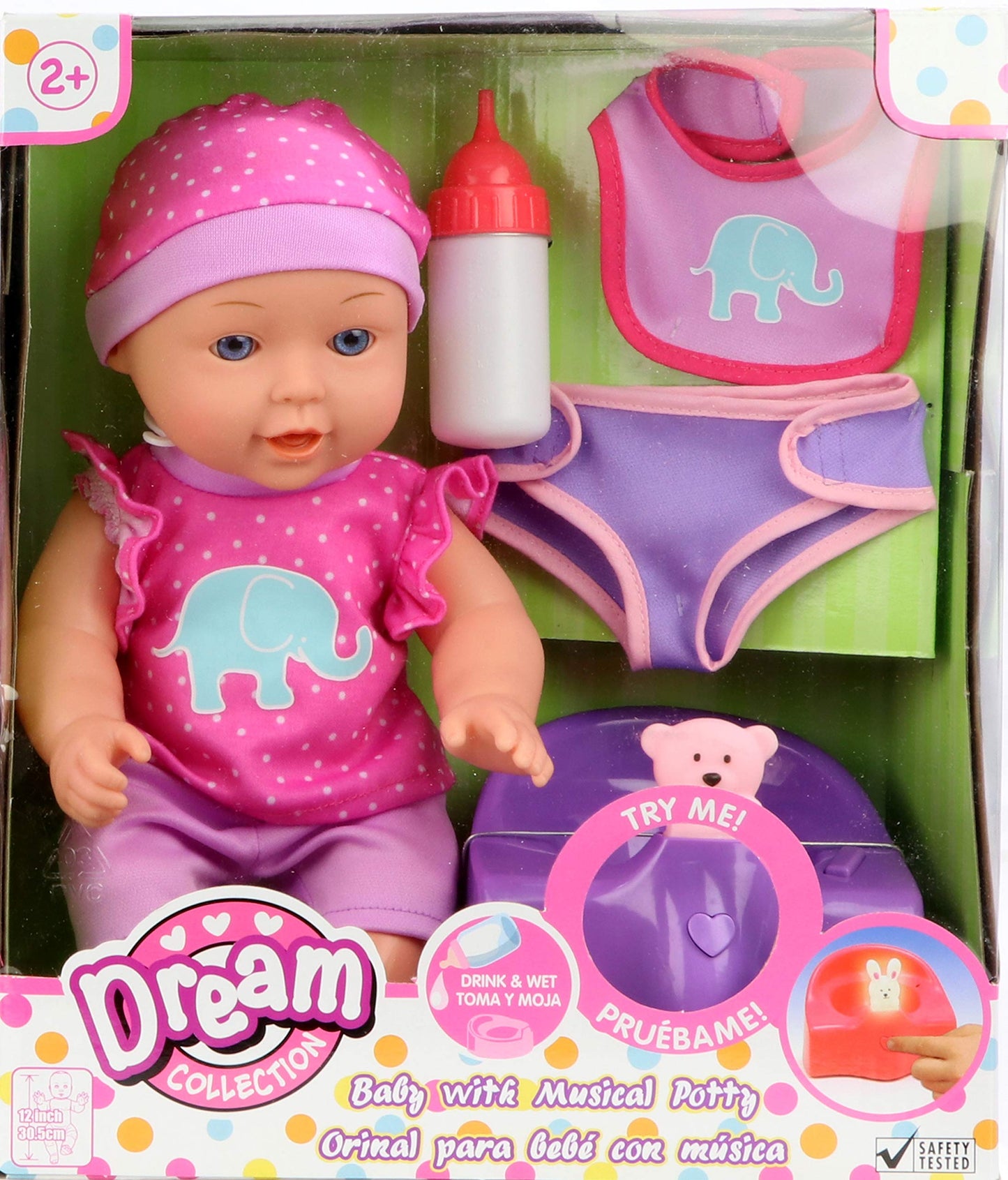 Dream Collection 12' Baby Doll With Musical Potty In Pink