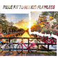 SiTimmGer Puzzles for mature-themeds Jigsaw 500 Piece Spring Flower Quiet River Sunrise Picturesque Amsterdam with Bicycles Landscape 500 Piece Puzzle Art for Family Fun mature-themed Kids Puzzle Games 14.5 x 20