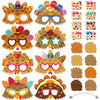 Jansun 24 PCS Thanksgiving Turkey Masks Craft Kit, DIY Paper Thanksgiving Crafts for Kids Make Your Own Turkey Mask Fall Party F
