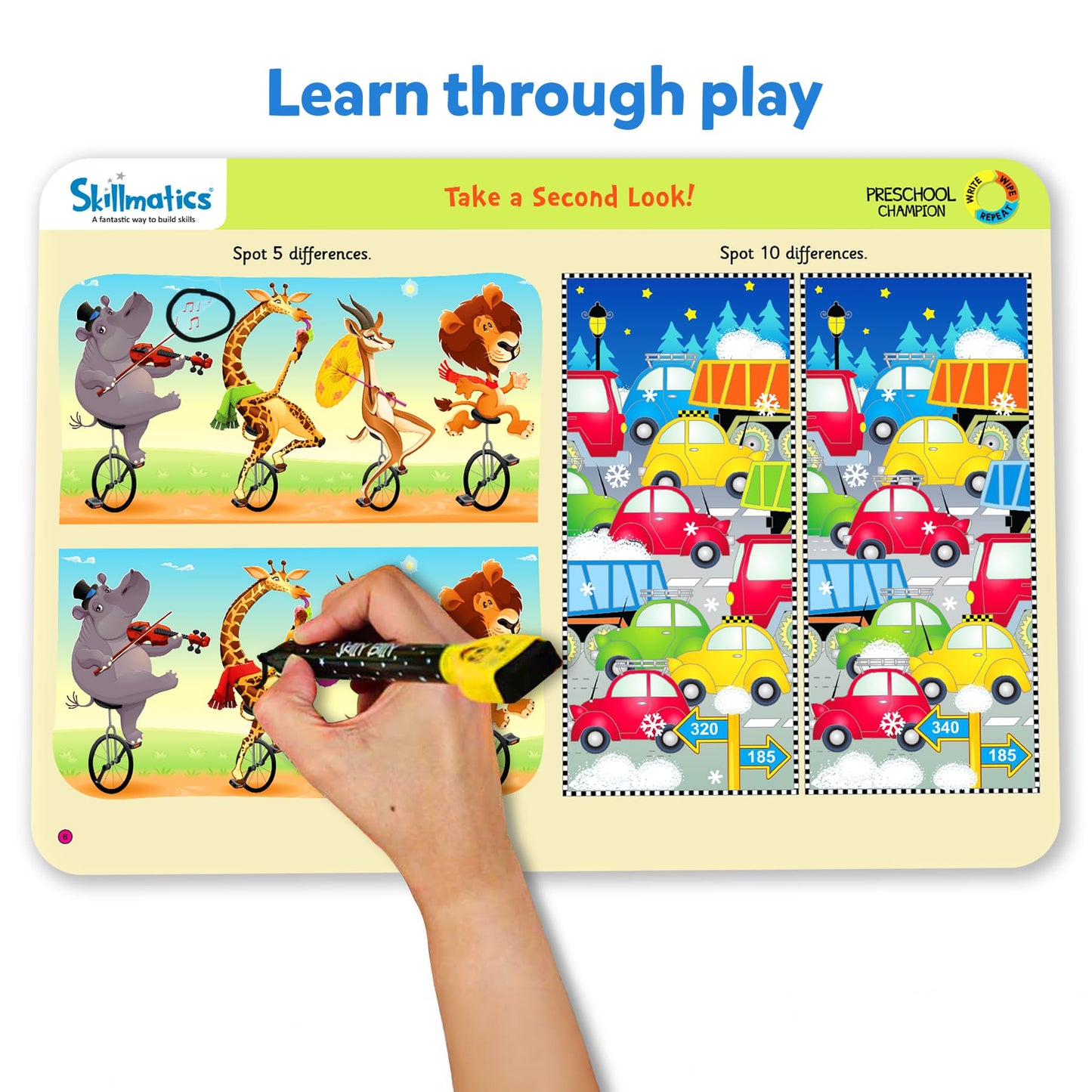 Skillmatics Preschool Champion Educational Toy, Fun Learning Game, Multicolor, 29.6 x 41 x 3 cm, Model SKILL03PCB, Ages 3-6