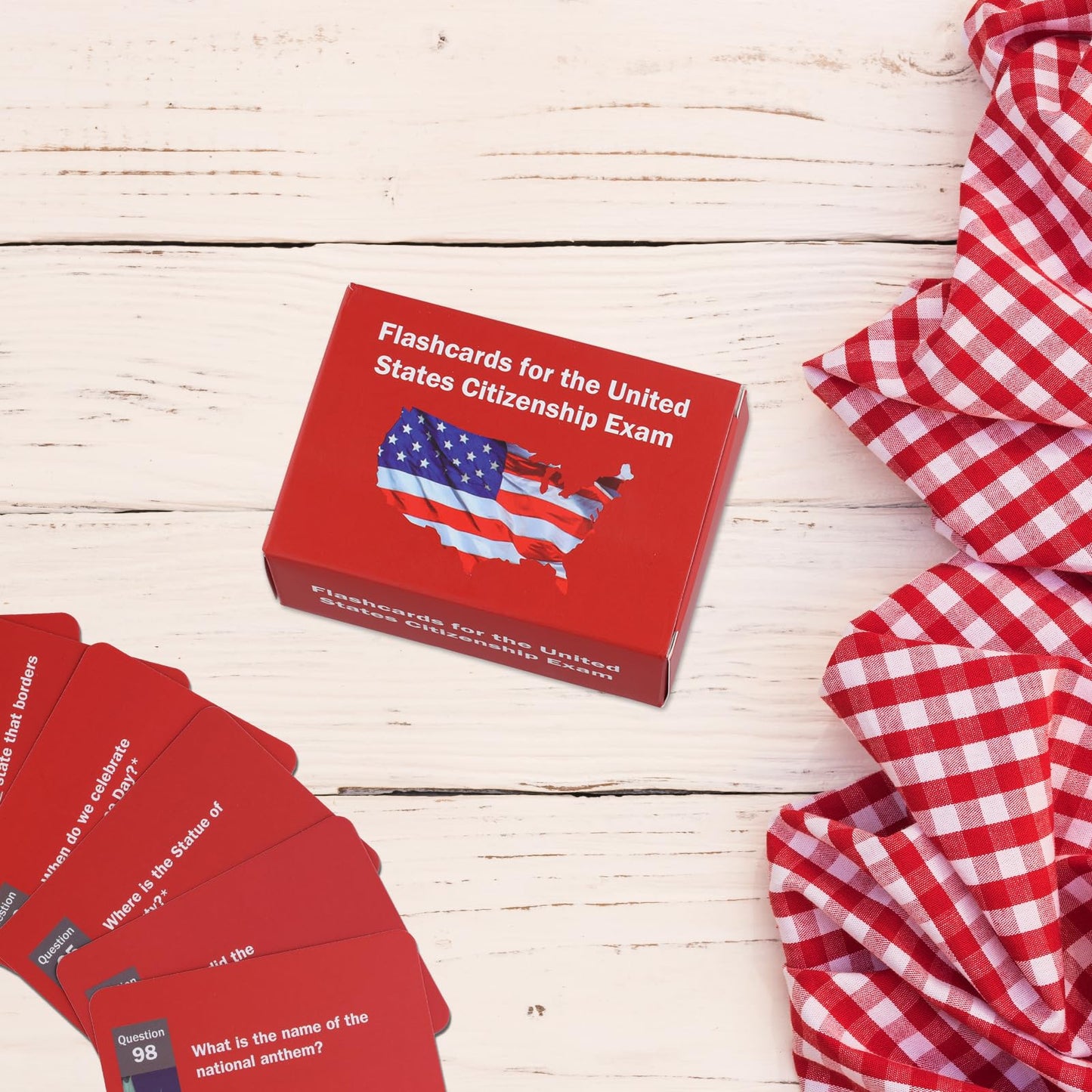 2024 Us Citizenship Flash Cards, 3.74 X 2.6 X 1.7 Inch Naturalization Test Study Guide American Civics 100 Uscis Questions Answe