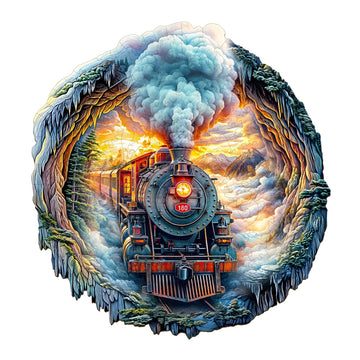 KAAYEE Wooden Puzzles for mature-themeds 270 Pieces Visual 3D Steam Train Wooden Jigsaw Puzzles for mature-themeds Unique Shaped Train Wood Puzzle Gifts for Mother's Day mature-themed Kids(13.4 * 13 in)