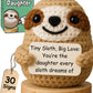 Gifts for Daughter - Tiny Crochet Sloth Doll with 30 Encouraging Messages - Emotional Support for Teenage Girl or mature-themed Step Bonus Daughter Stepdaughter - Christmas or Birthday Gift from Mom and Dad