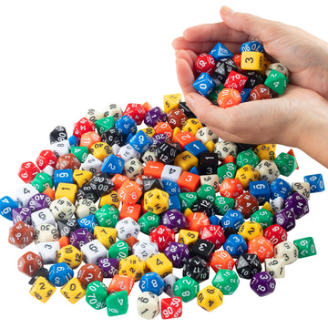 Monster Gaming 200 Dice Value Pack - 10 Multi-Colored Assorted Polyhedral Die, Compatible with Dungeons Dragons, MTG Magic, RPG