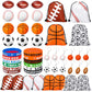 Leifide 48 Pcs Basketball Soccer Football Baseball Party Favors Supplies 12 Silicone Bracelet 12 Drawstring Treat Bag 12 Mini St