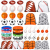 Leifide 48 Pcs Basketball Soccer Football Baseball Party Favors Supplies 12 Silicone Bracelet 12 Drawstring Treat Bag 12 Mini St