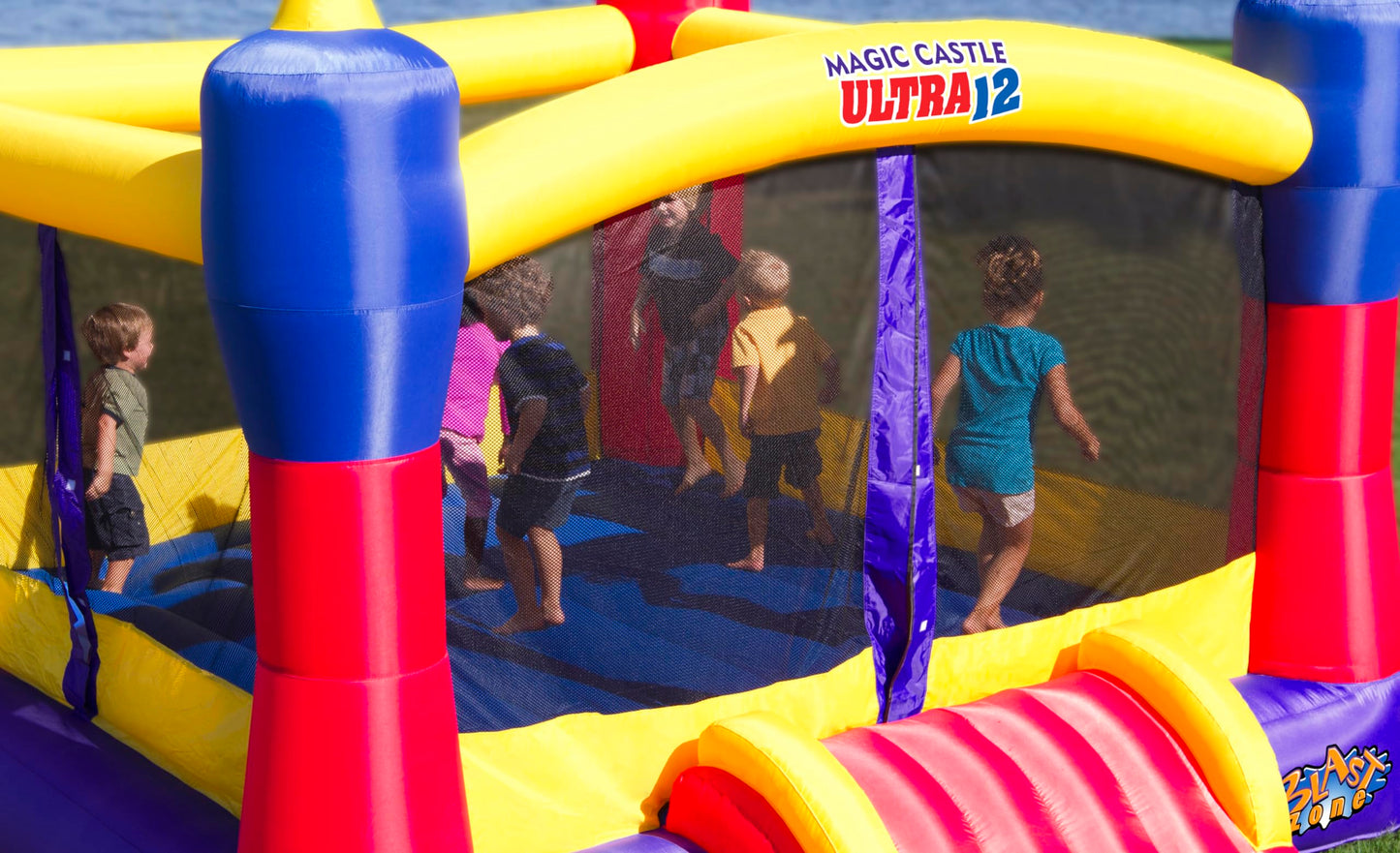 Blast Zone Magic Castle Ultra12 - Inflatable Bouncer with Blower - enhanced Quality - Huge - Holds 6 Kids - Fast Setup