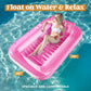 Sloosh Inflatable Tanning Pool Lounger, 70" x 46", Pink, PVC, Model 40851, 4-in-1 Sunbathing Float for Adults and Kids