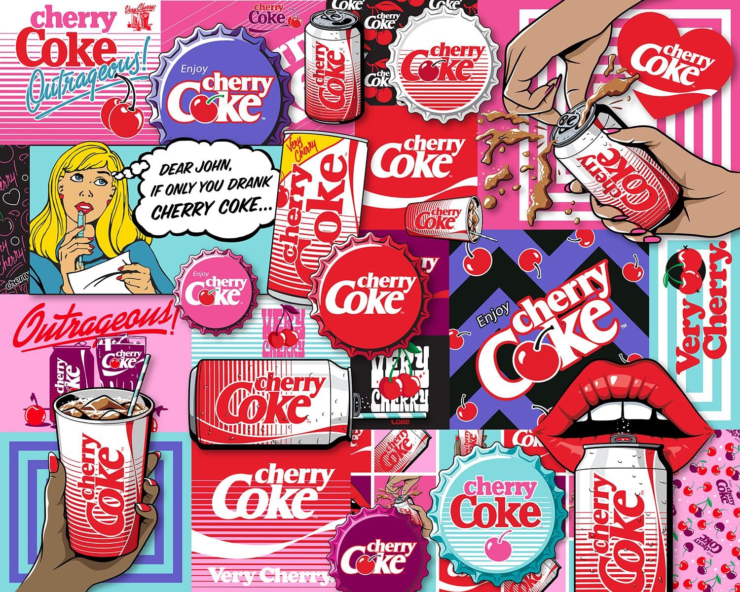 Springbok Coca-Cola Cherry Coke 1000 Piece Jigsaw Puzzle for Adults - Unique Cut Pieces - Made in USA