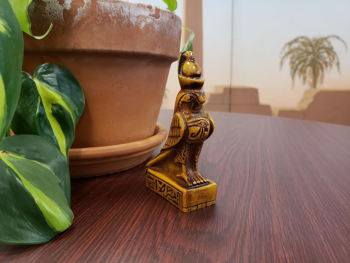 Discoveries Egyptian Imports - Horus Brown Mini - 4'' - Made In Egypt - Egyptian God
