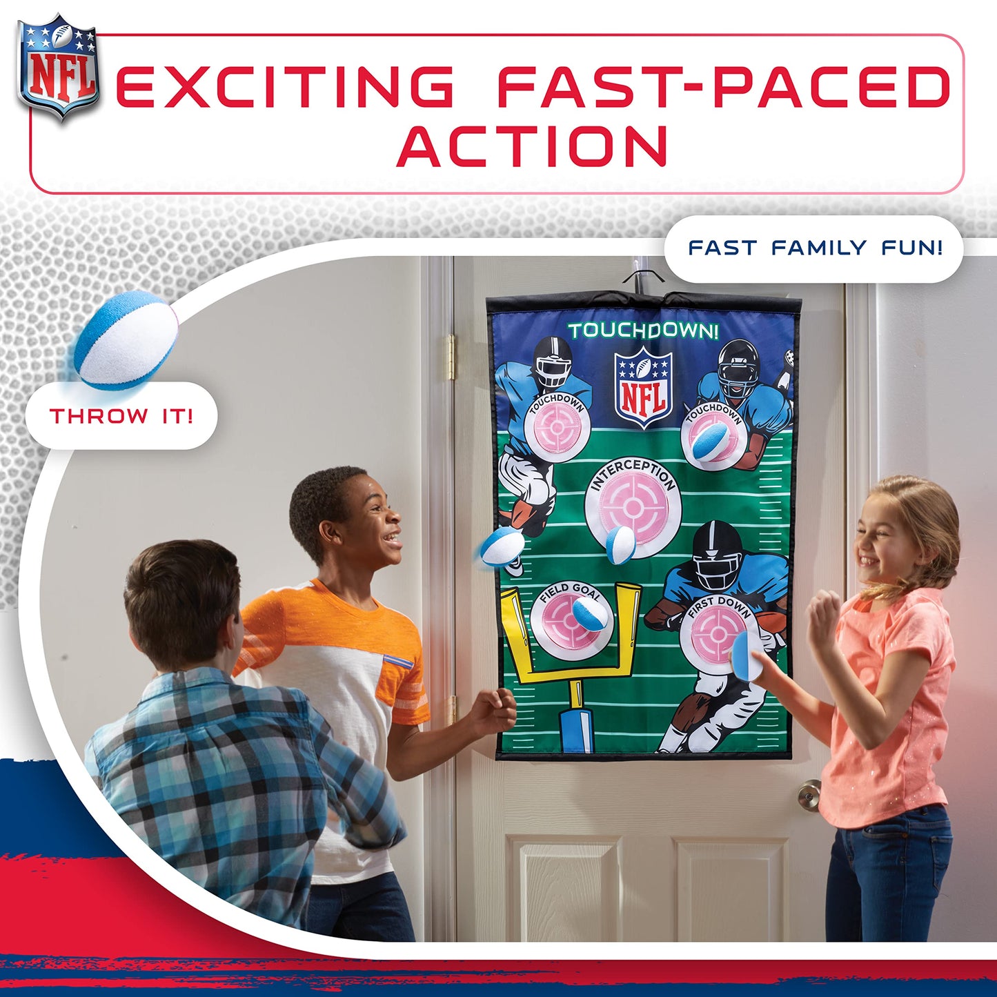 Franklin Sports NFL Football Target Toss Game - Indoor Mini Football Game with 3 Balls - 36" x 24" - Multi-Color