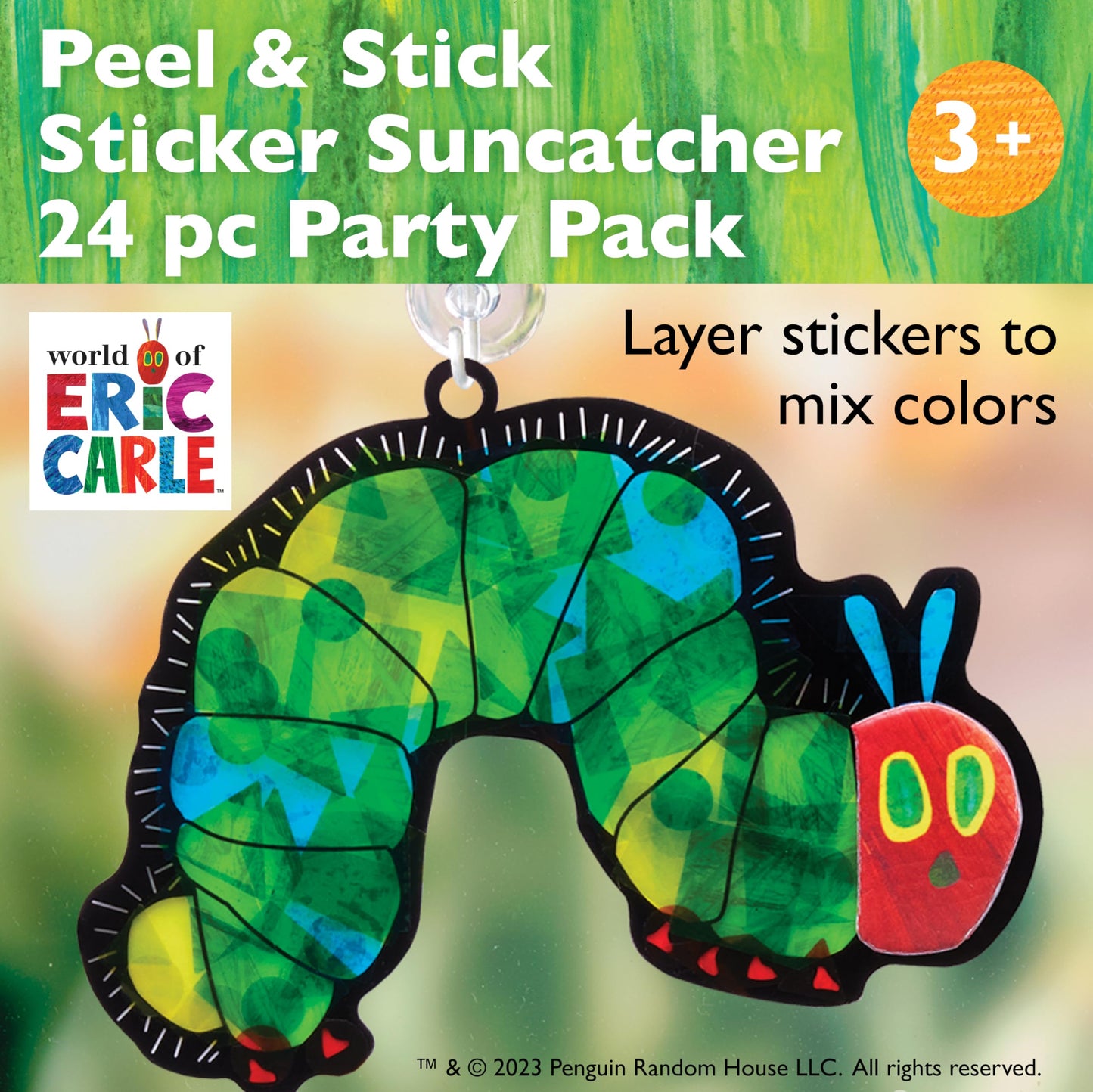Creativity For Kids The Very Hungry Caterpillar Party Supplies: Sticker Suncatchers - 24 Birthday Party Favors, Toddler Party Favors For Kids Ages 3-5+, Kids Toys Bulk