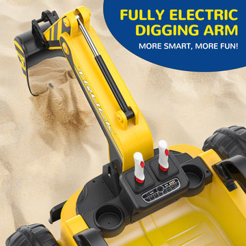 Ligiant N9 Ride On Excavator, 4Wd Ride On Car W/Fully Electric Digging Arm, 4X75W Motor For All-Terrain, 12V 10Ah Large Battery,