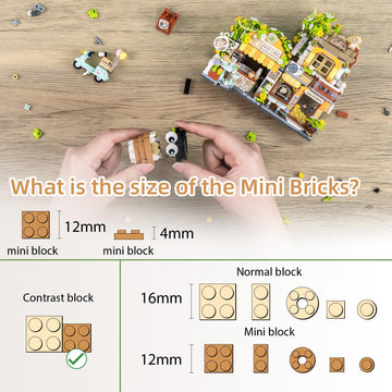 Street View Coffee Shop Mini Building Blocks, Moc Creative Building Toys Cute Animals Building Set For Girls 6-12, Simulation Ar
