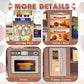 Mini Kids Kitchen Playset with Apron, Play Kitchen Toy with Realistic Steam and Lights, Play Sink and Toy Kitchen Accessories, P