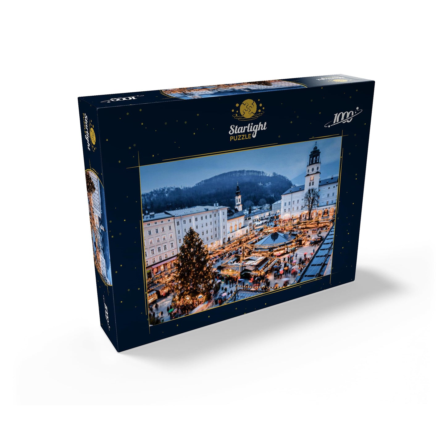 MyPuzzle 1000 Piece Jigsaw Puzzle - Christmas Market in Salzburg, Colorful Cardboard for Adults