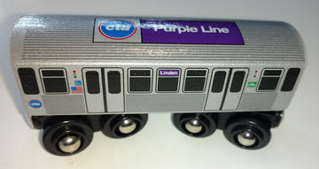 Muni Pals Munipals Chicago Transit Authority Wooden Railway Purple Line-Child Safe And Tested Wood Toy Train