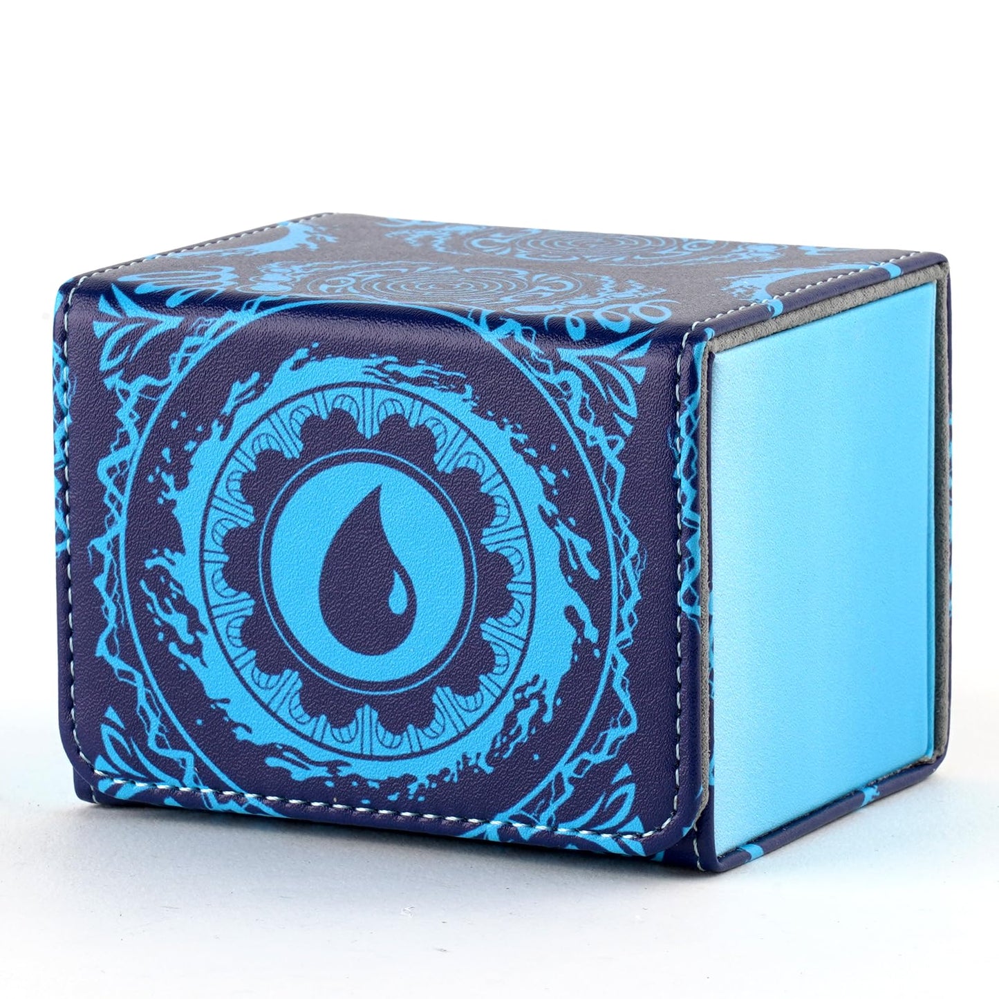 Deck Box for MTG Cards  Trading Commander Deck Case Holds 120+ Sleeved Cards  PU Leather Magnetic Collectible Card Storage Box Fits for TCG Magic Card (Blue)