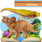 Tepsmigo Jumbo Dinosaur Toys Set for Kids - 6 Pack Assortment, Plastic, T-Rex, Velociraptor, Triceratops - Perfect for Ages 3-7