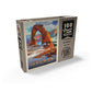 MyPuzzle Arches National Park: Snowy Delicate Arch, Vintage Poster - Premium 100 Piece Jigsaw Puzzle for Adults