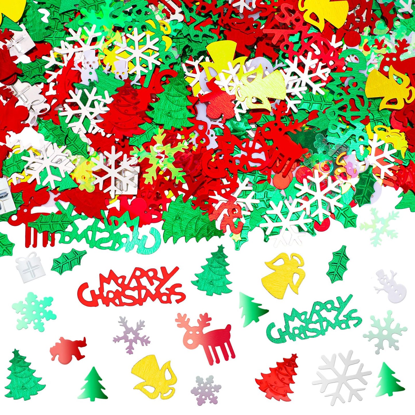 MARFOREVER Christmas Day Confetti Glitter Table Decorations Party Scatter Confetti, Red Green White Party Decorations Table Conf
