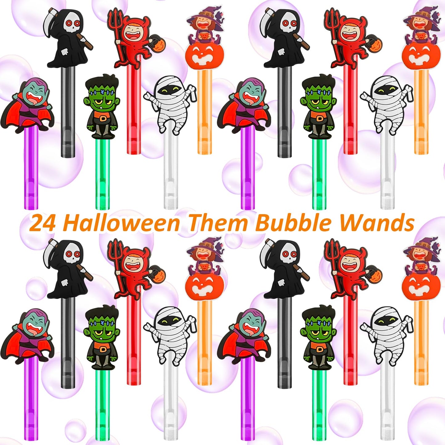 ONBKYGF 24PCS Halloween Party Favors for Kids Goodie Trick Or Treat Bag Fillers Pinata Gifts, Halloween Bubble for Halloween Tre