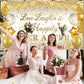 White Gold Bridal Shower Decorations Love Laughter and Happily Ever After Banner Backdrop Wedding Shower Banner Happily Ever Aft