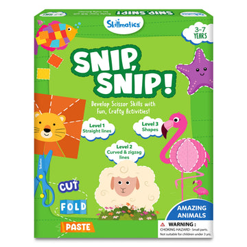 Skillmatics Art & Craft Kit - Snip, Snip Animals, Practice Scissor Skills with Activity Book, Fun & Creative, Gifts for Toddlers