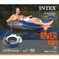 Intex River Run 1-Person Inflatable Floating Water Lounge Tube Raft with Backrest  Cup Holders  and Mesh Bottom for Lake  Pool  River & Ocean  2 Pack