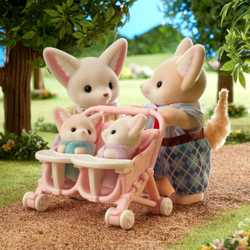 Calico Critters Fennec Fox Family - Set Of 4 Collectible Doll Figures For Children Ages 3+