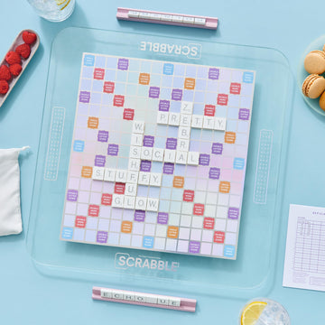 Ws Game Company Scrabble Aura Edition With Rotating Tempered Glass Game Board