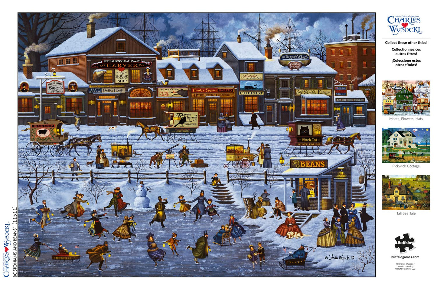 Buffalo Games 1000 Piece Jigsaw Puzzle - Bostonians and Beans, Large Size, Multicolor, Model 11511 - Perfect for Adults and Game Nights