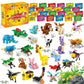 Party Favors For Kids - 24 Pack 72 Kinds Of Animals Building Block Toy Goodie Bags Classroom Carnival Prizes Stuffers Easter Gif